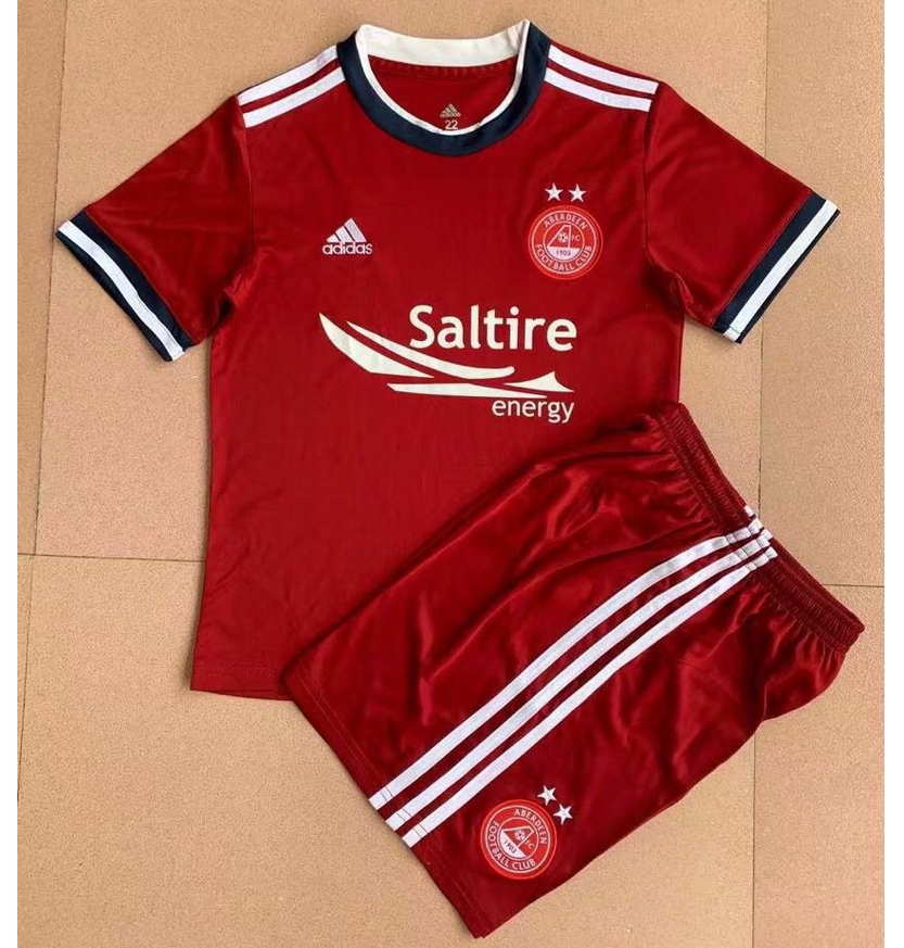 2021/22 Aberdeen Kids Home Soccer Kits Shirt with Shorts